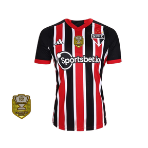 Camisa São Paulo Away 23/24 - Vermelha e Branca + PATCH COPA DO BRASIL